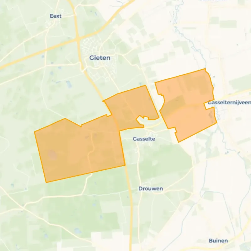 verspreide huizen gasselte aa en hunze BU16801409 2024 Kaart van