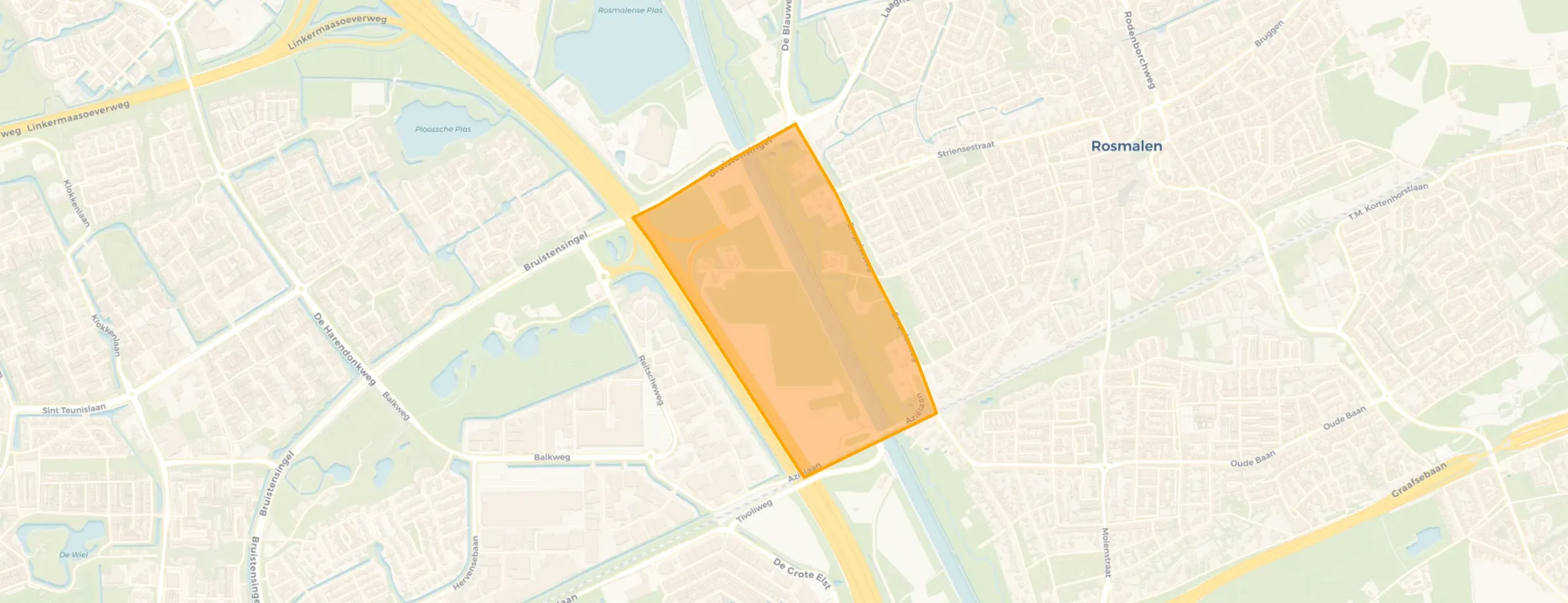 Kaart van A2 zone Rosmalen noord