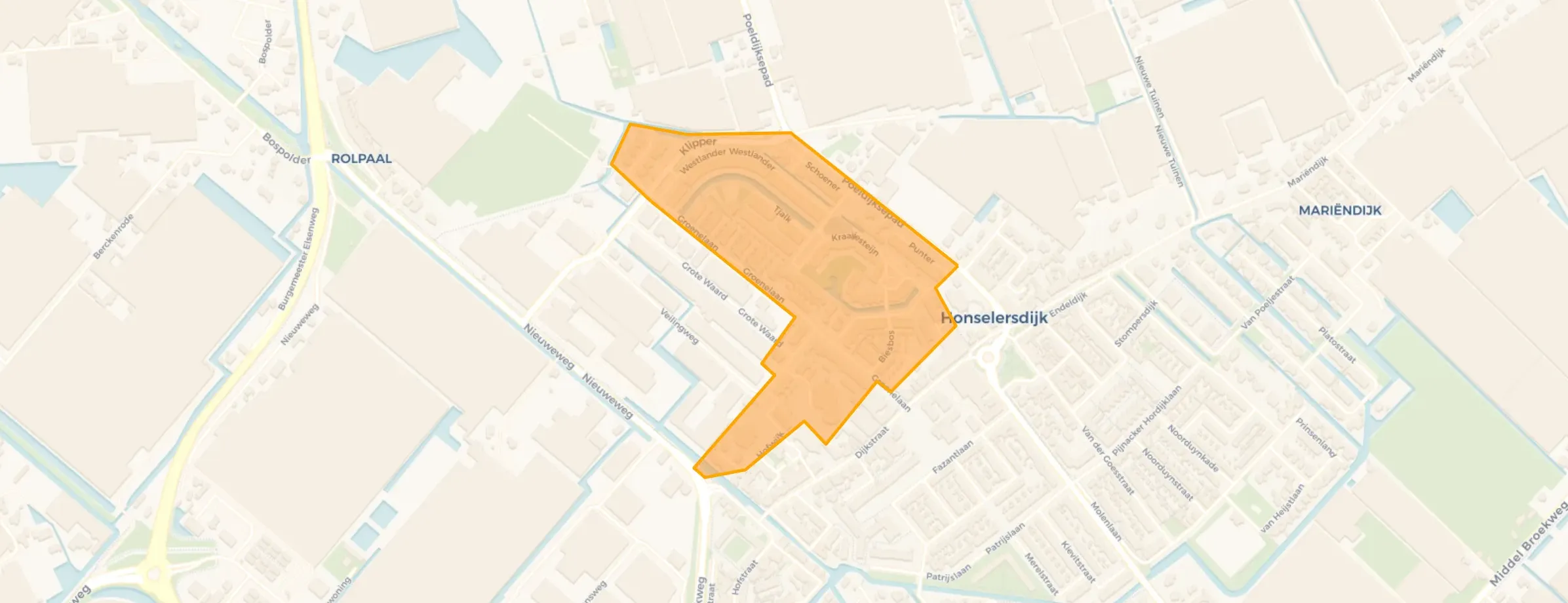 Kaart van Achter de Dijk