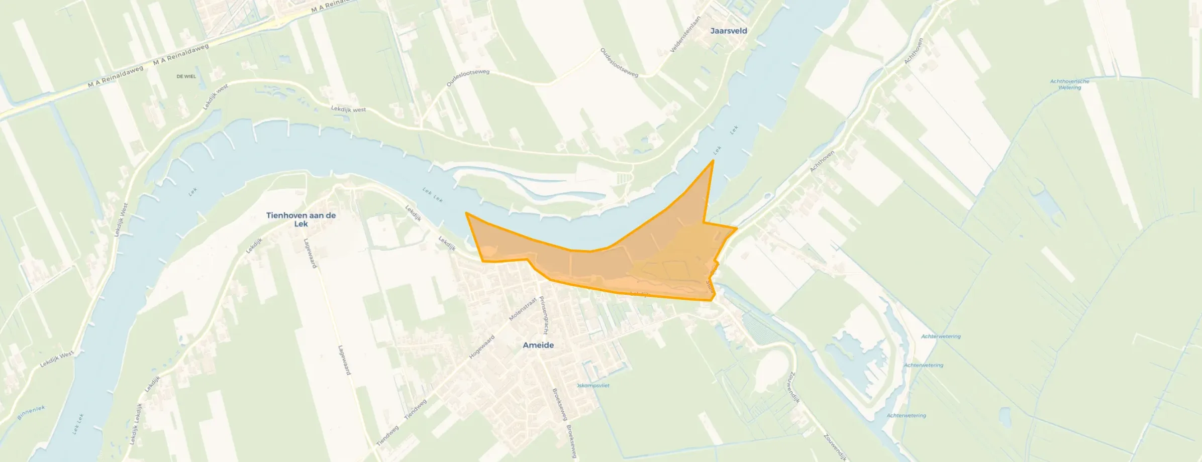Kaart van Ameide buitengebied noord