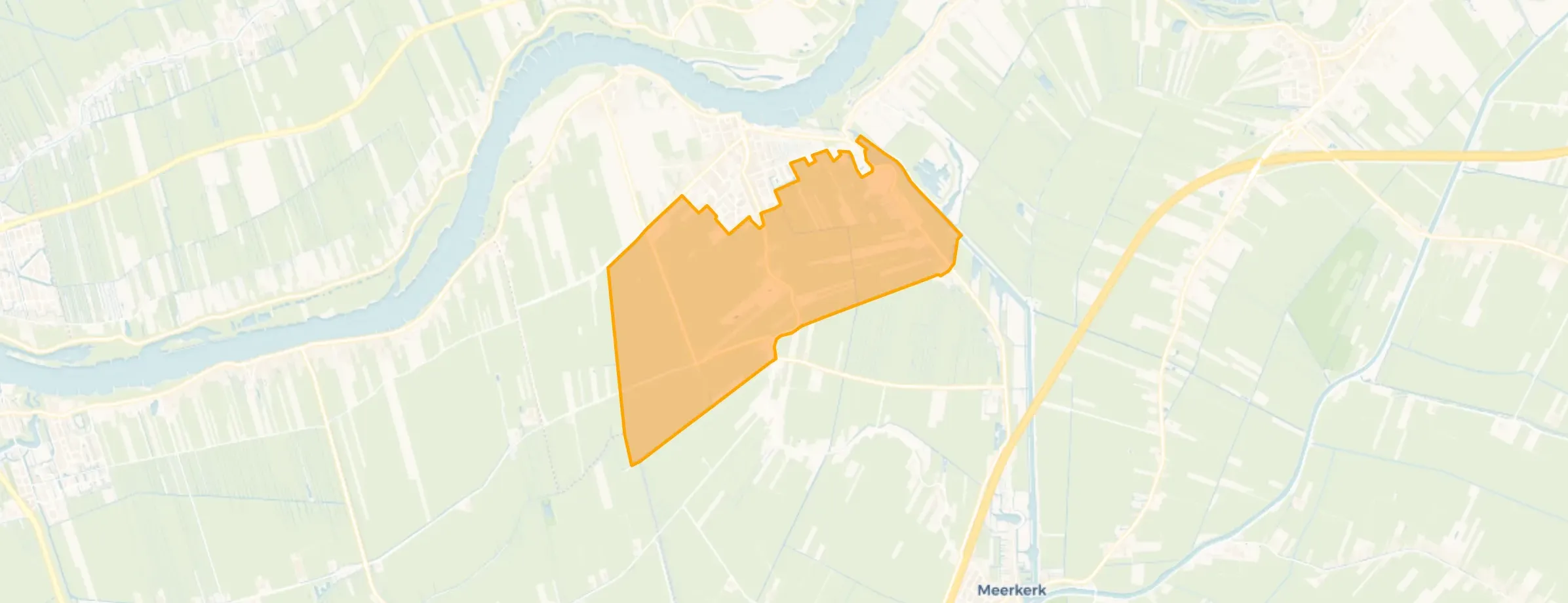 Kaart van Ameide buitengebied zuid