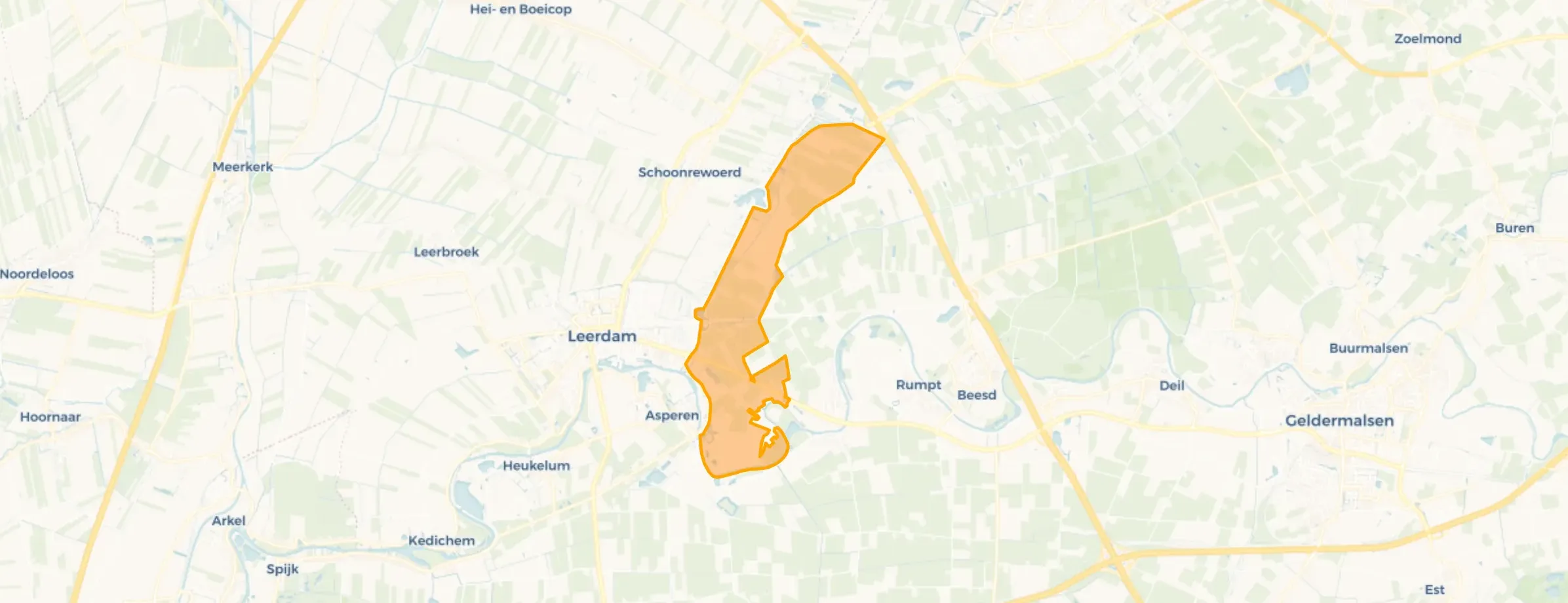 Kaart van Aquoy en omgeving
