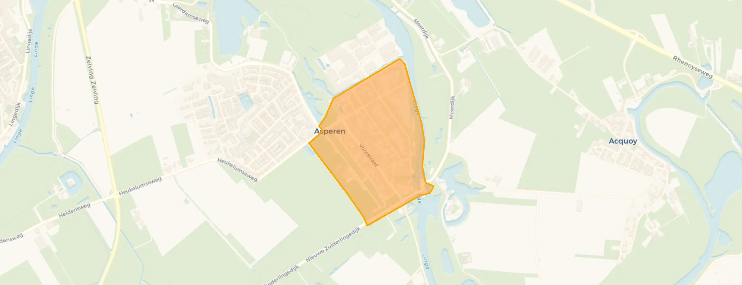Kaart van Asperen Oude Kern