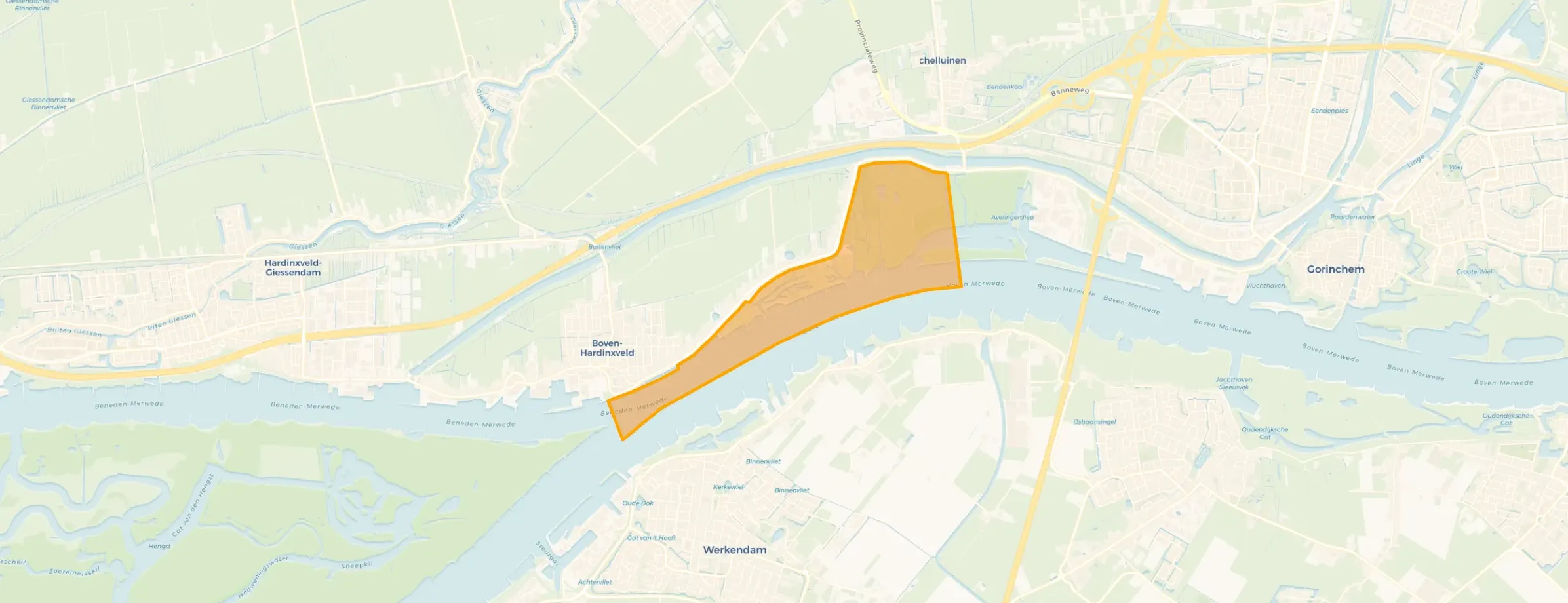 Kaart van Avelinge diep