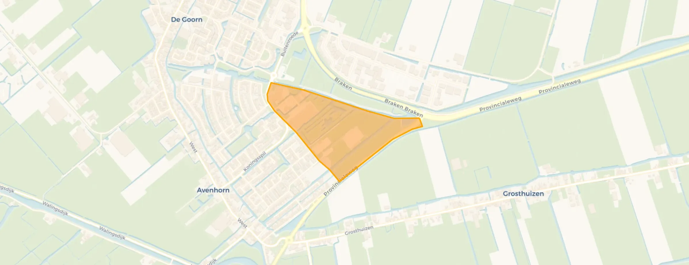 Kaart van Avenhorn Buitenroede en omgeving