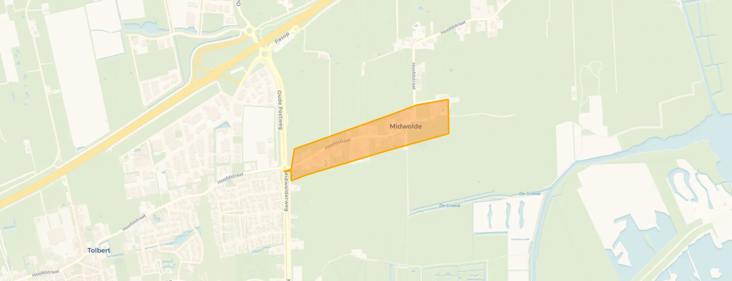 Kaart van Bebouwde kom Midwolde