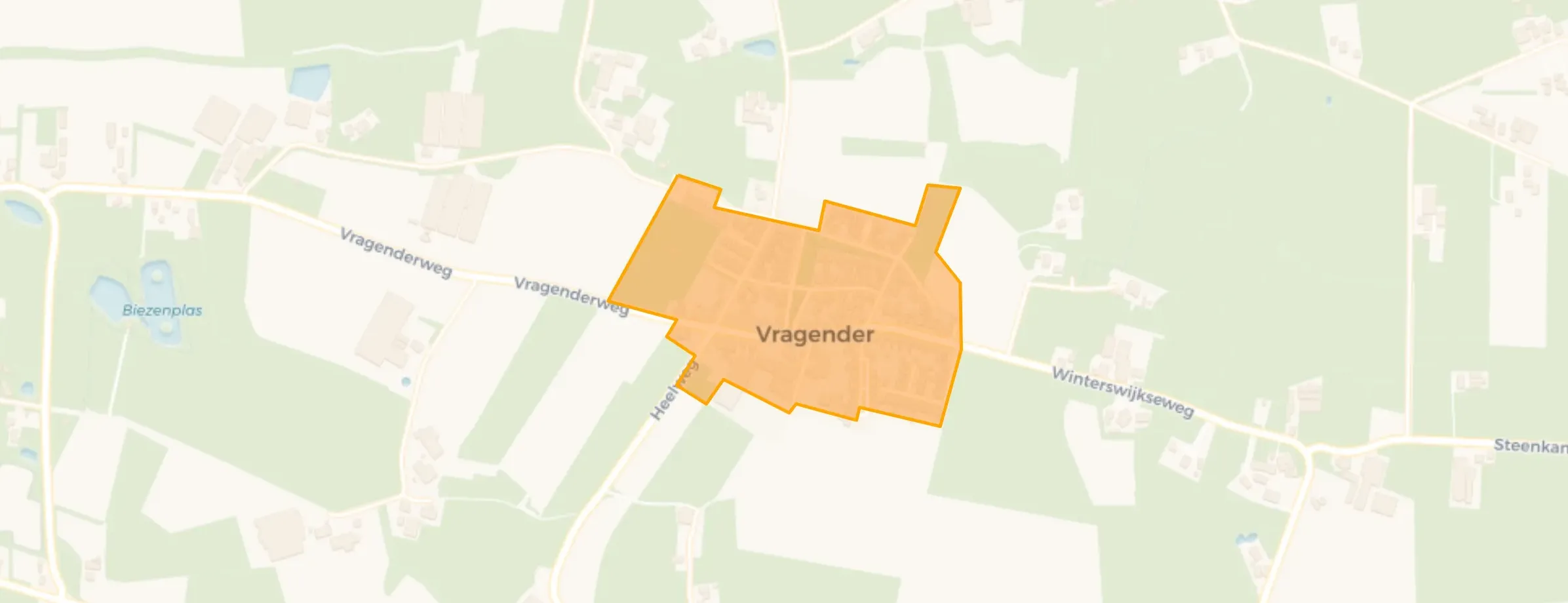 Kaart van Bebouwde kom Vragender