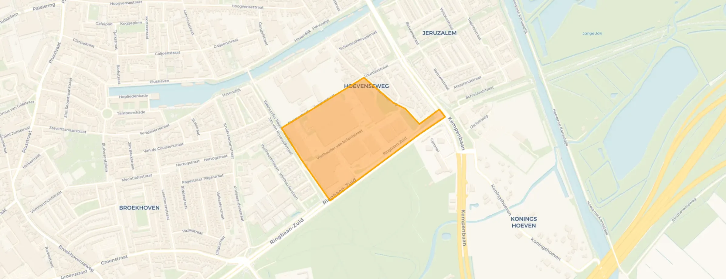 Kaart van Bedrijventerrein AaBe