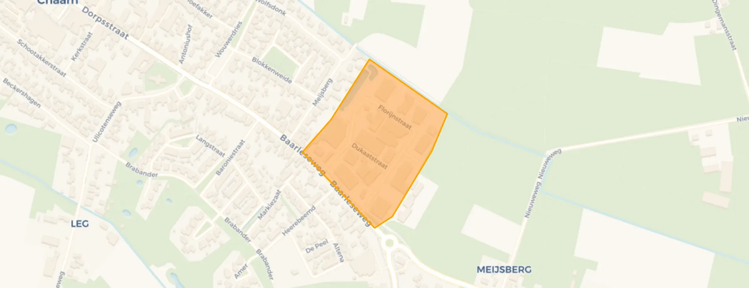 Kaart van Bedrijventerrein Baarleseweg Noord