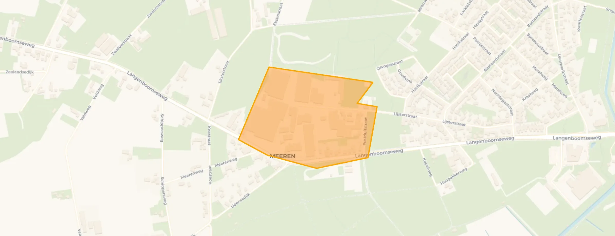 Kaart van Bedrijventerrein De Meeren