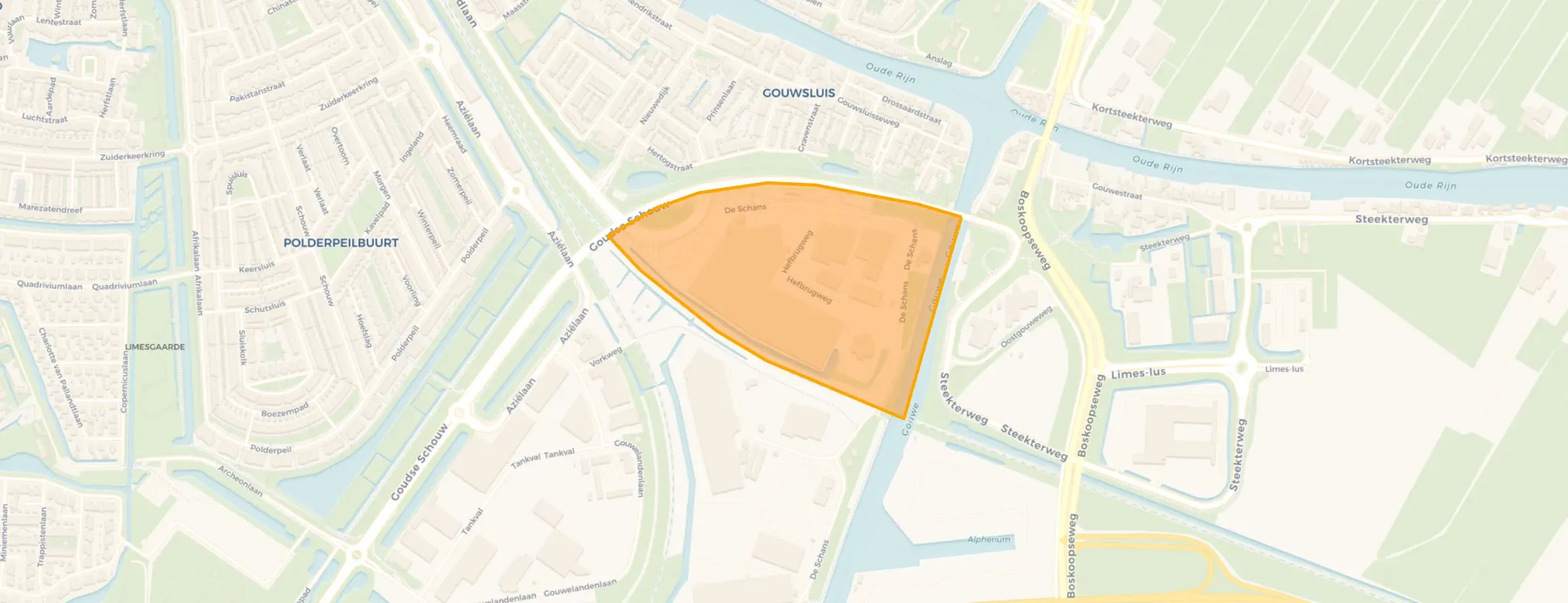 Kaart van Bedrijventerrein De Schans I