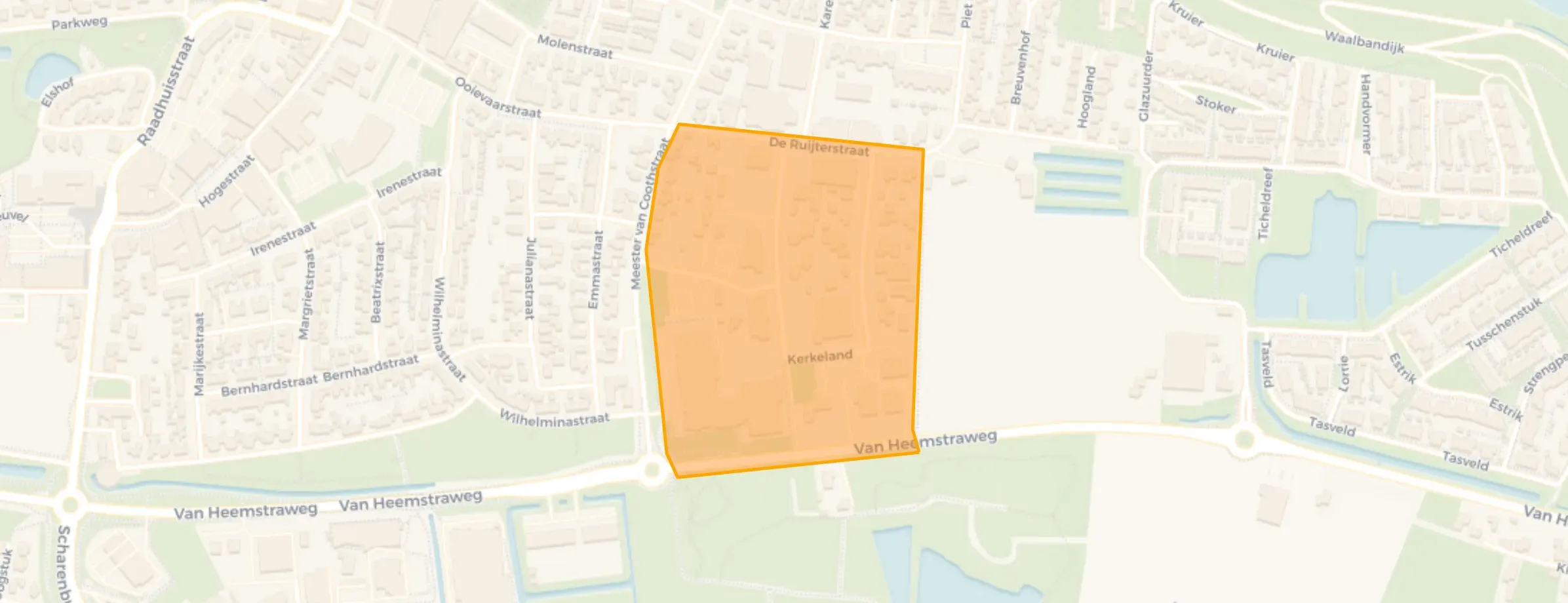 Kaart van Bedrijventerrein Kerkeland