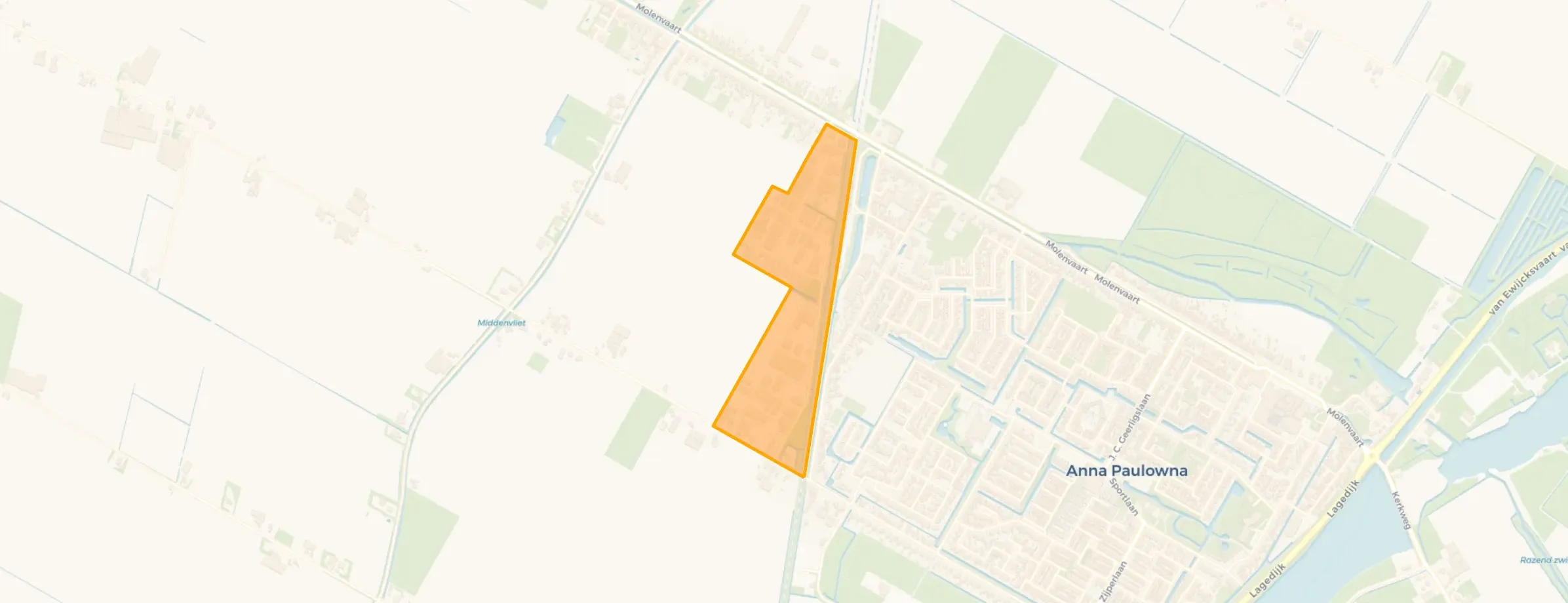 Kaart van Bedrijventerrein Kruiswijk