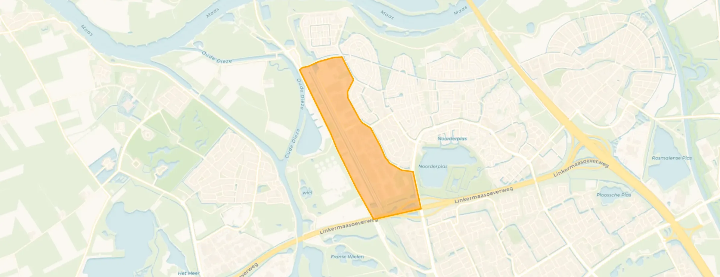 Kaart van Bedrijventerrein Maaspoort