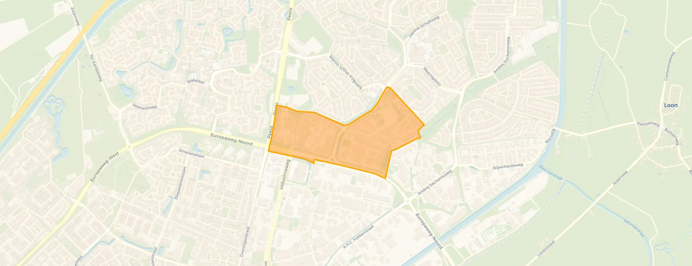 Kaart van Bedrijventerrein Marsdijk West