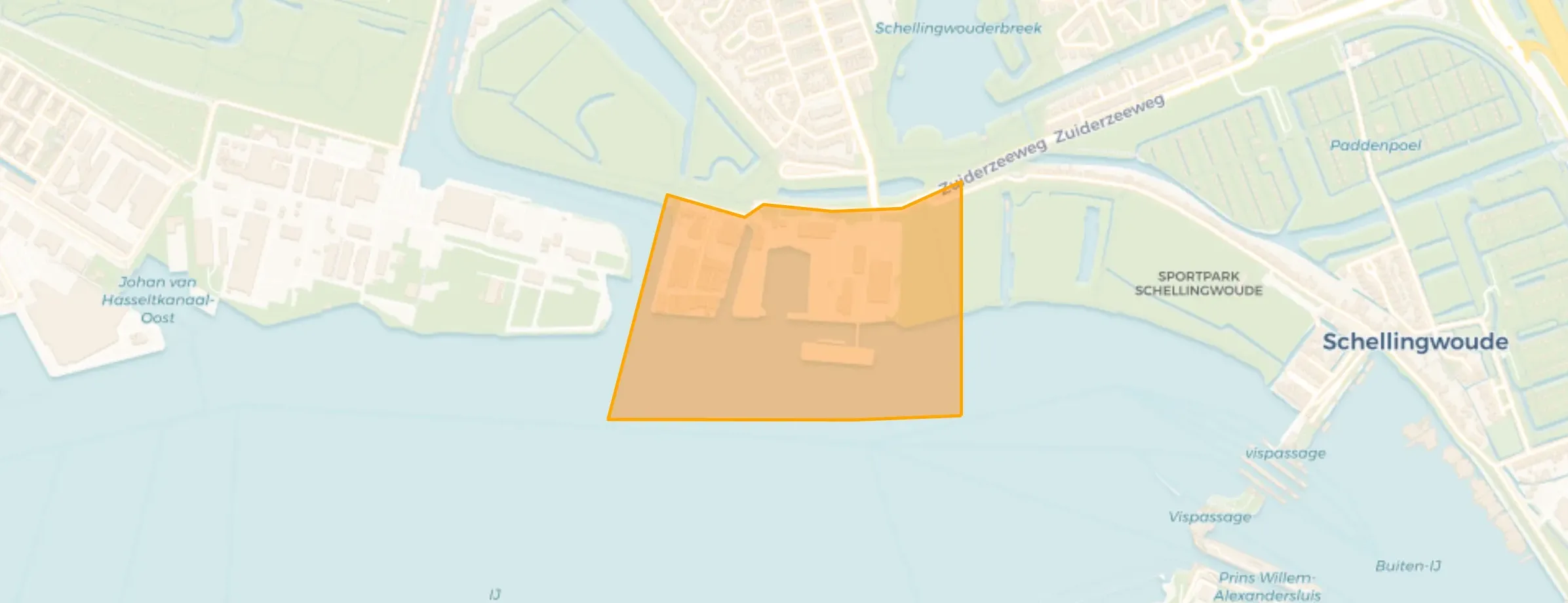 Kaart van Bedrijventerrein Nieuwendammerdijk