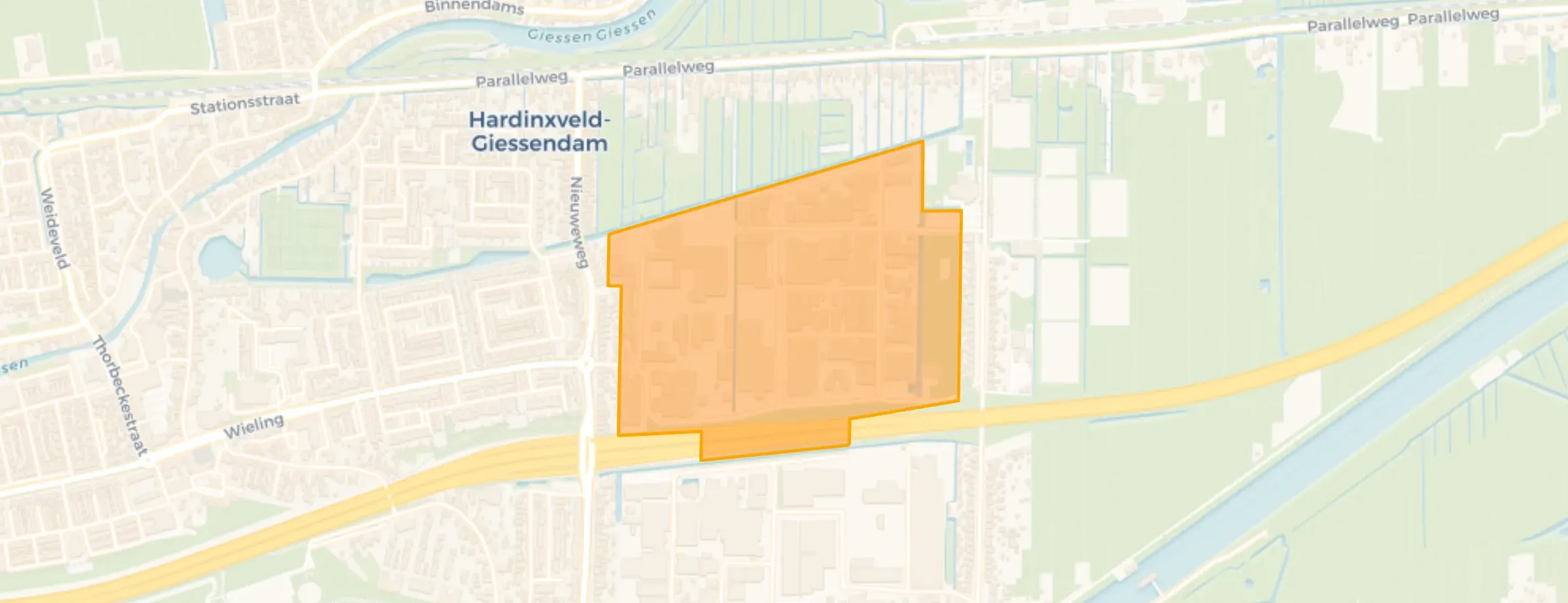 Kaart van Bedrijventerrein Nieuweweg