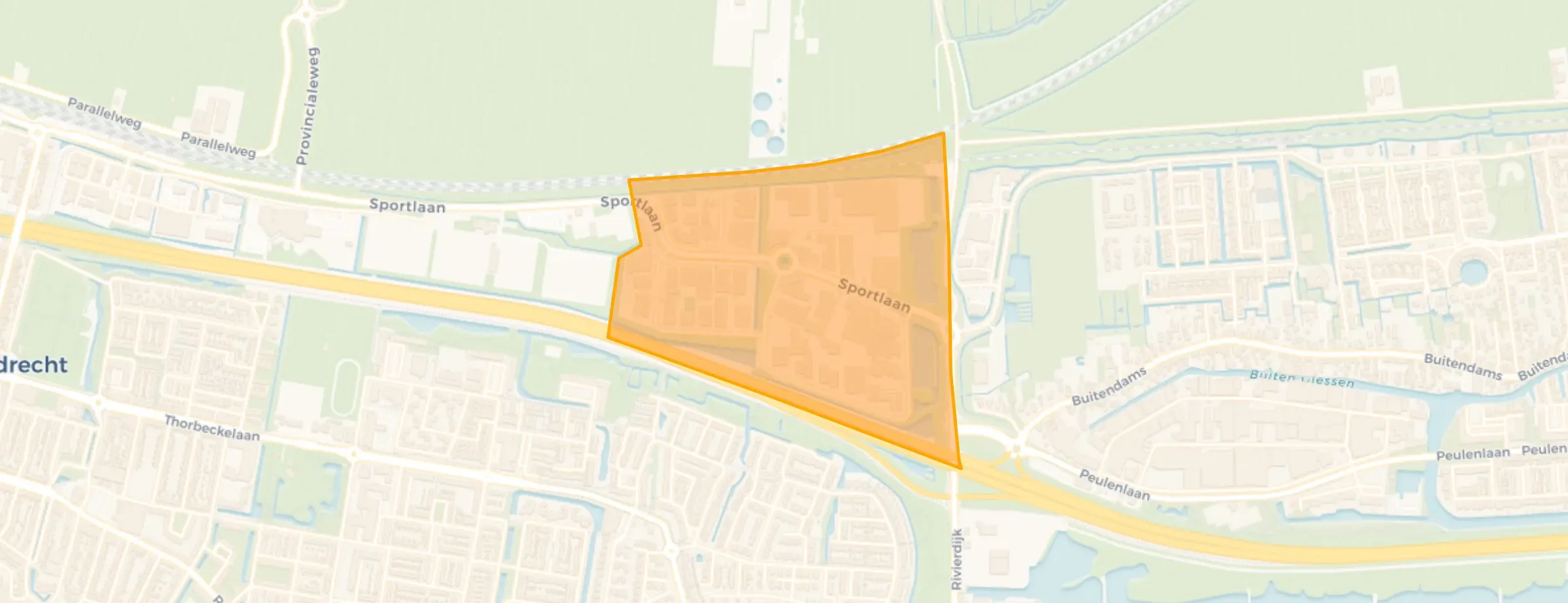 Kaart van Bedrijventerrein Noordoost-Kwadrant