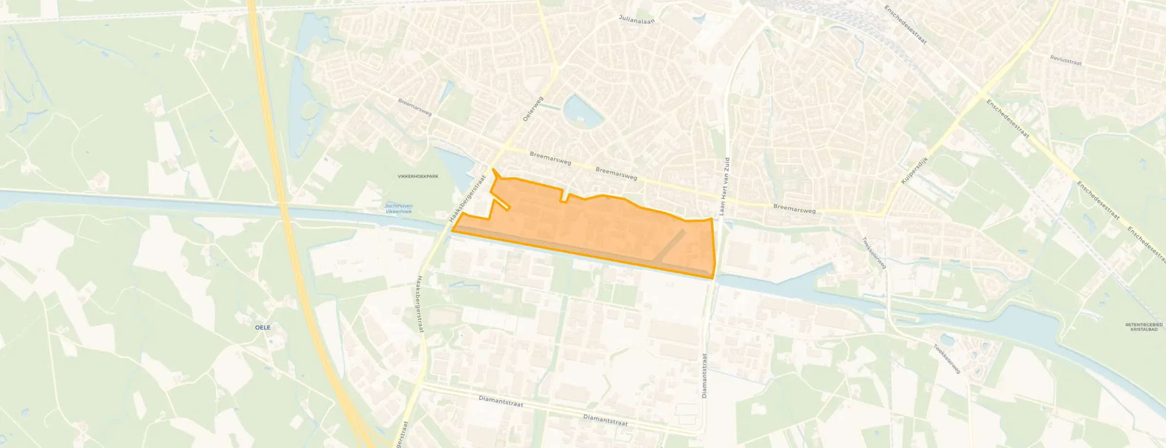 Kaart van Bedrijventerrein Twentekanaal-Noord I