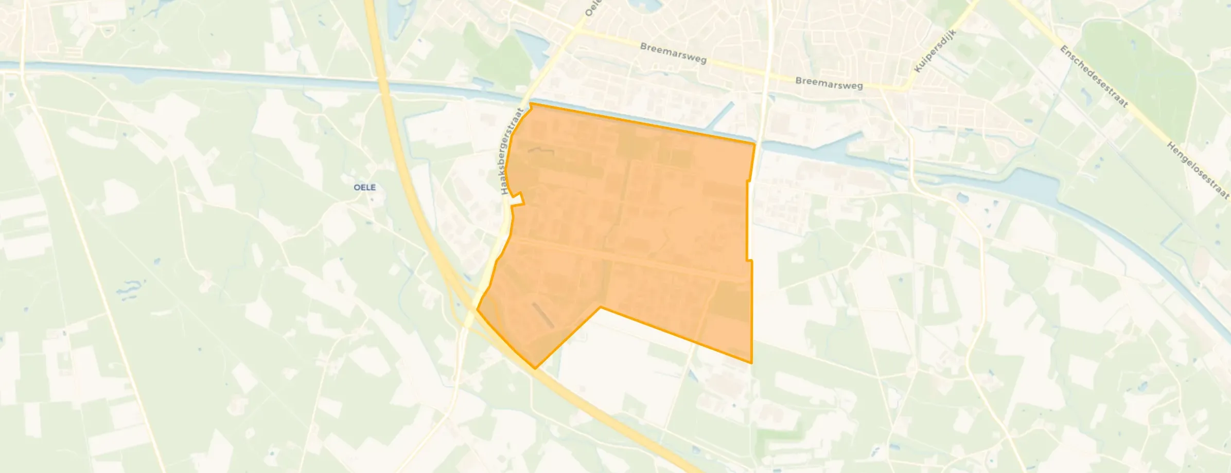 Kaart van Bedrijventerrein Twentekanaal-Zuid I