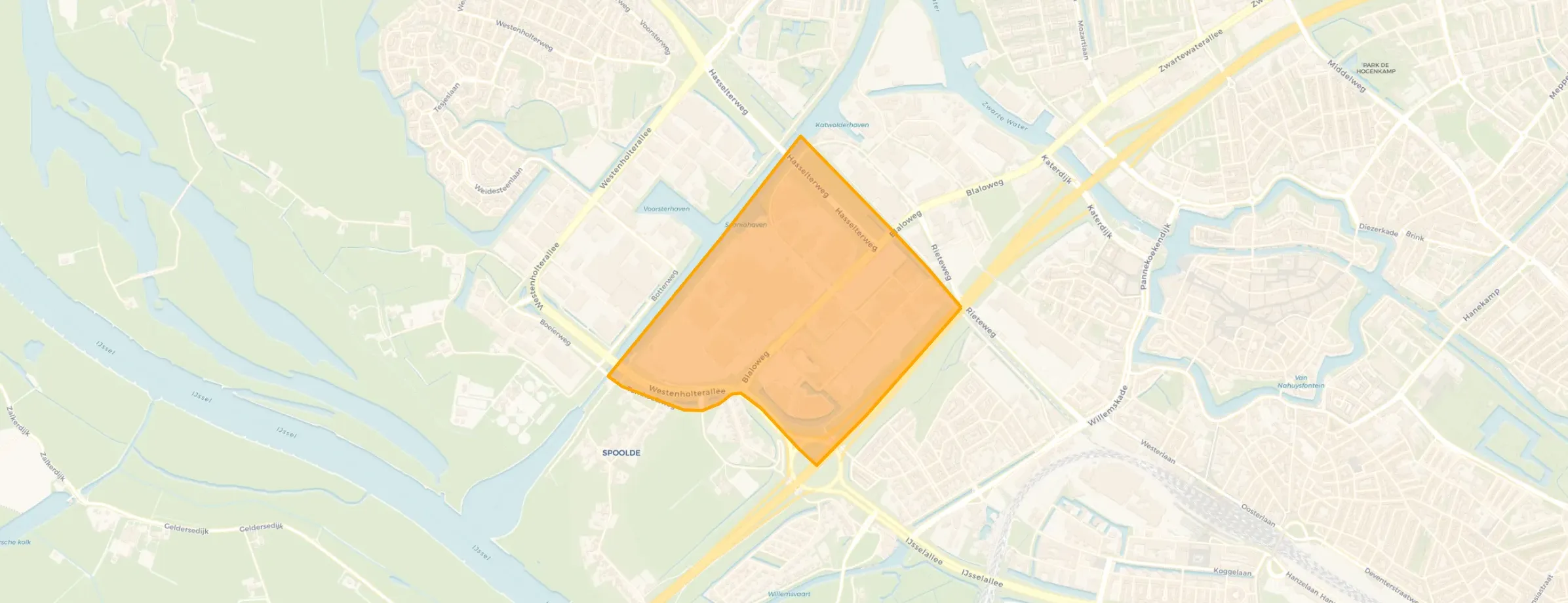 Kaart van Bedrijventerrein Voorst-B
