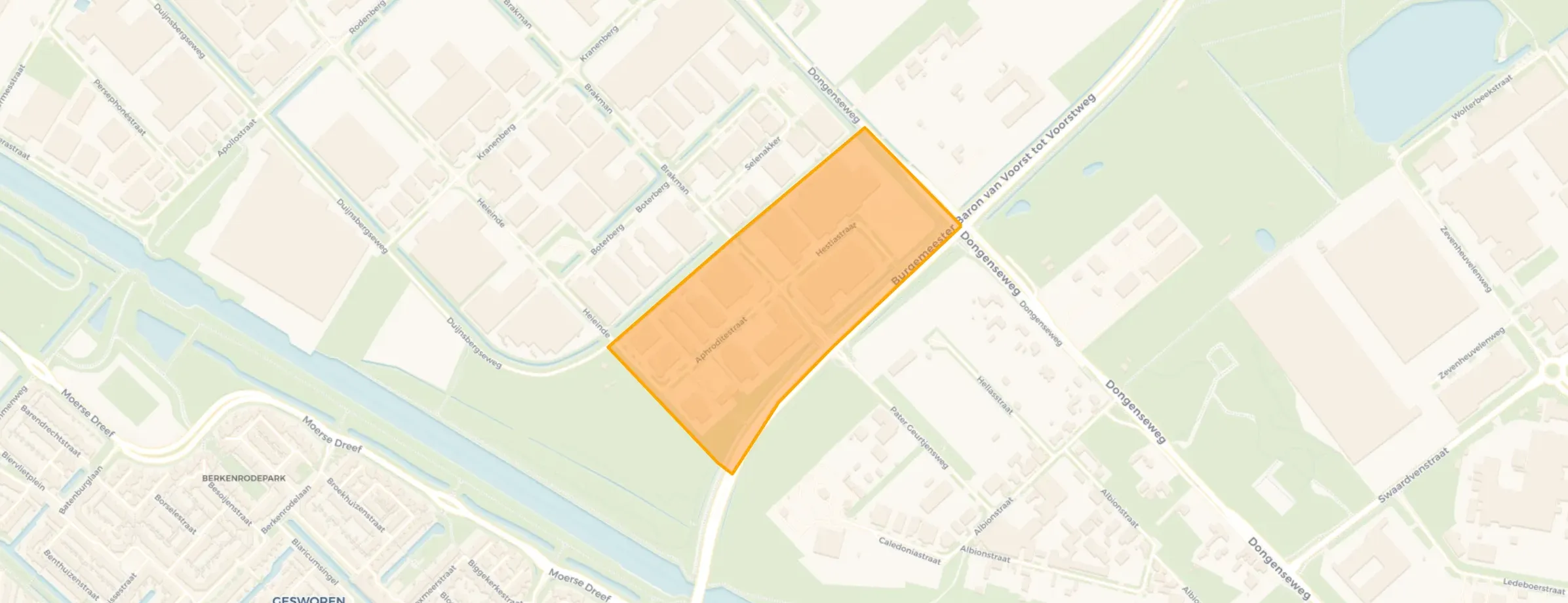Kaart van Bedrijventerrein Vossenberg PDV