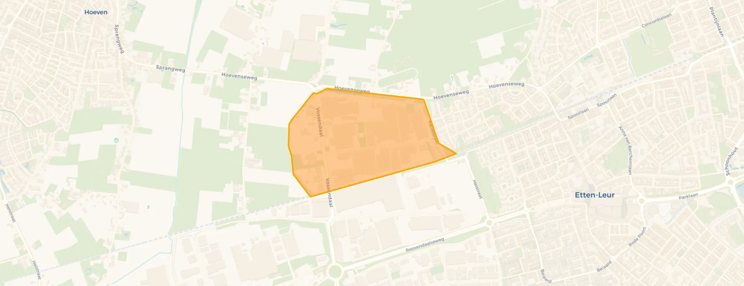 Kaart van Bedrijventerrein Vossendaal