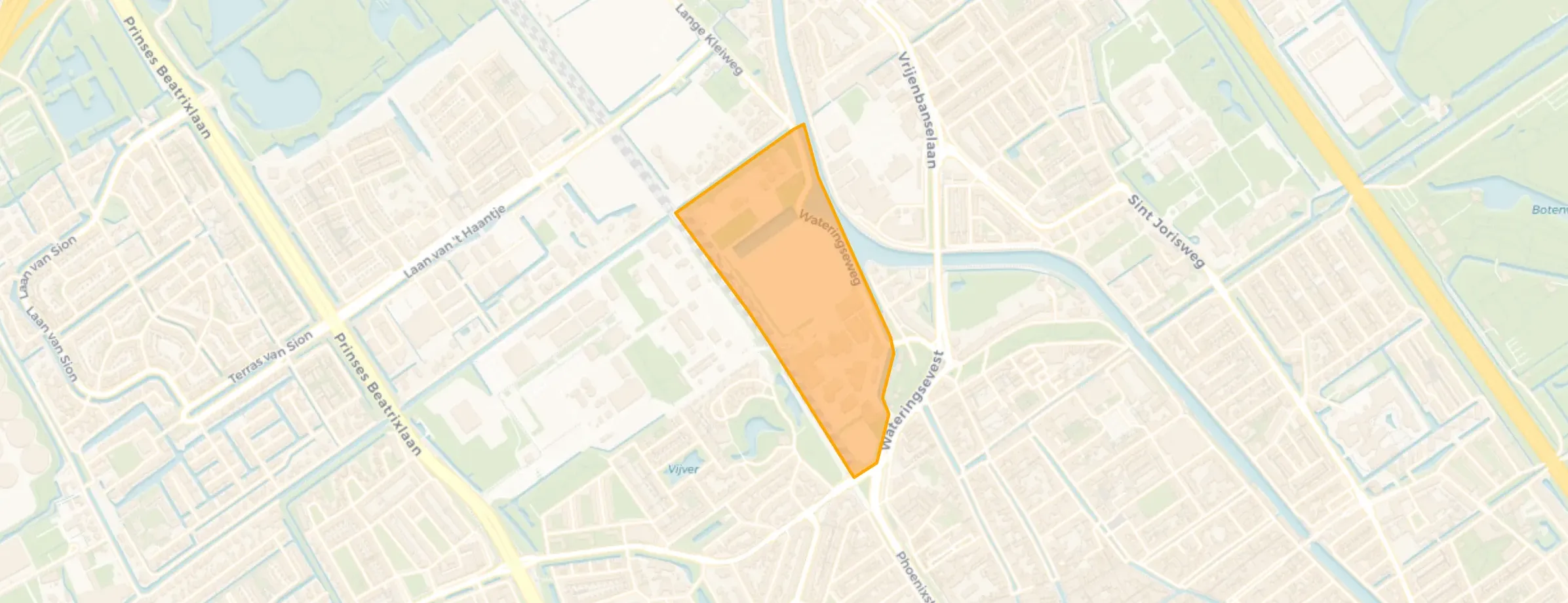 Kaart van Bedrijventerrein Wateringseweg