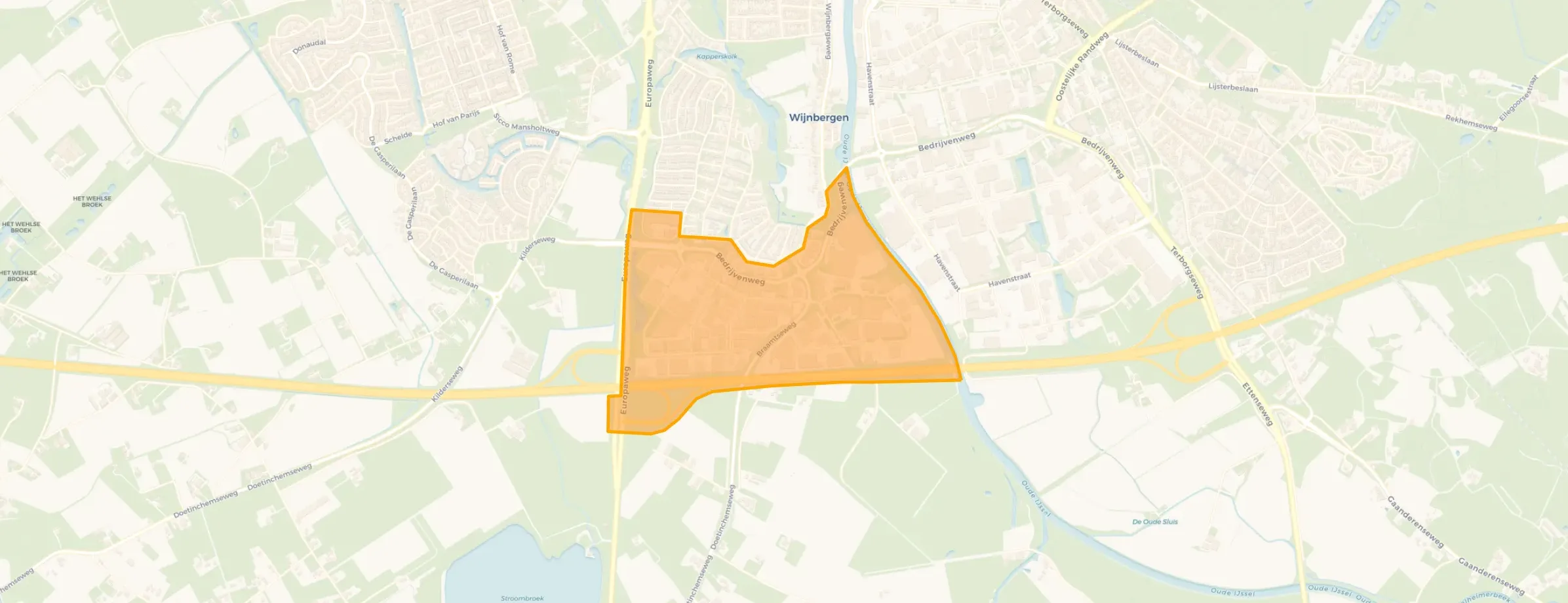 Kaart van Bedrijventerrein Wijnbergen