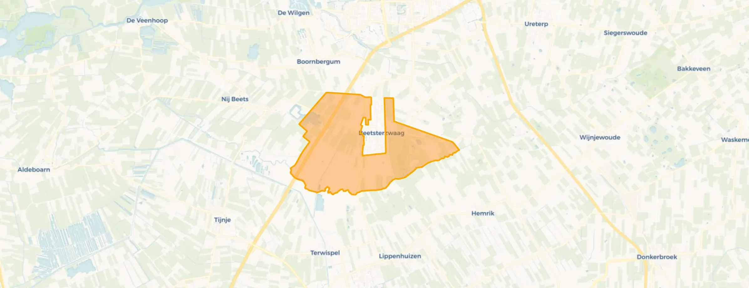 Kaart van Beetsterzwaag-Buitengebied