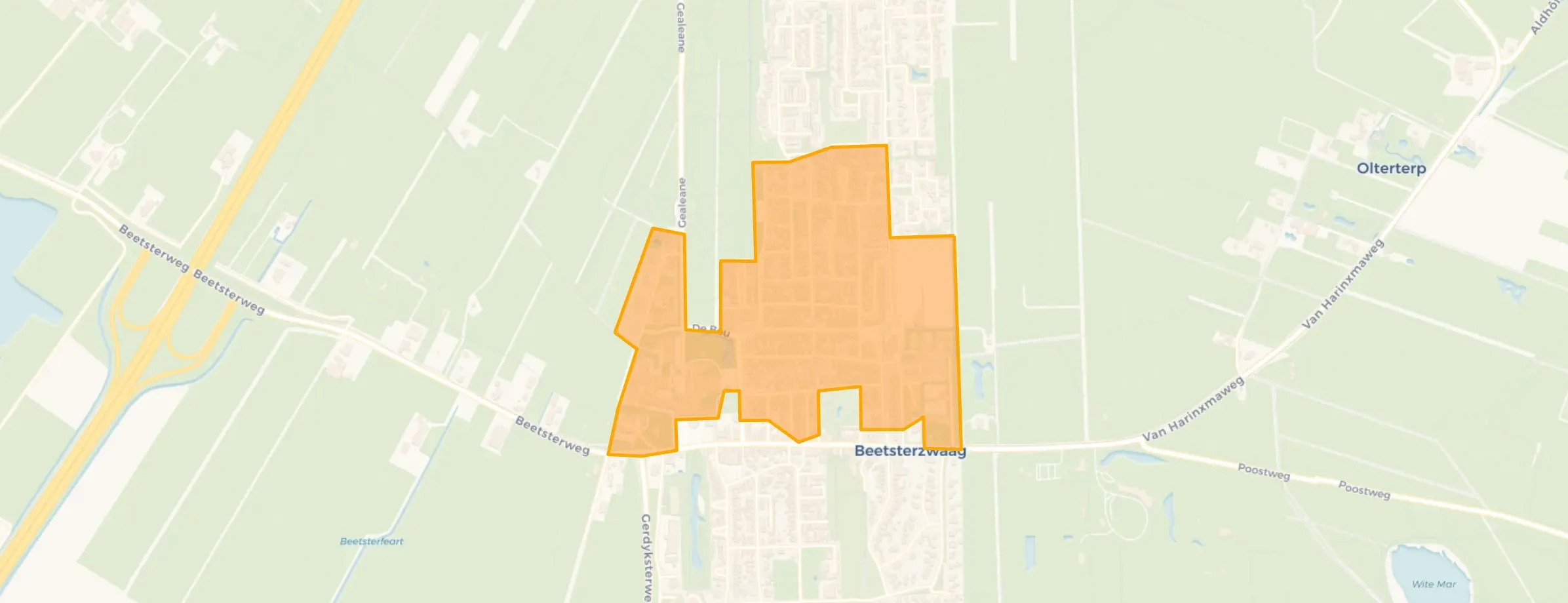 Kaart van Beetsterzwaag-Skeakel