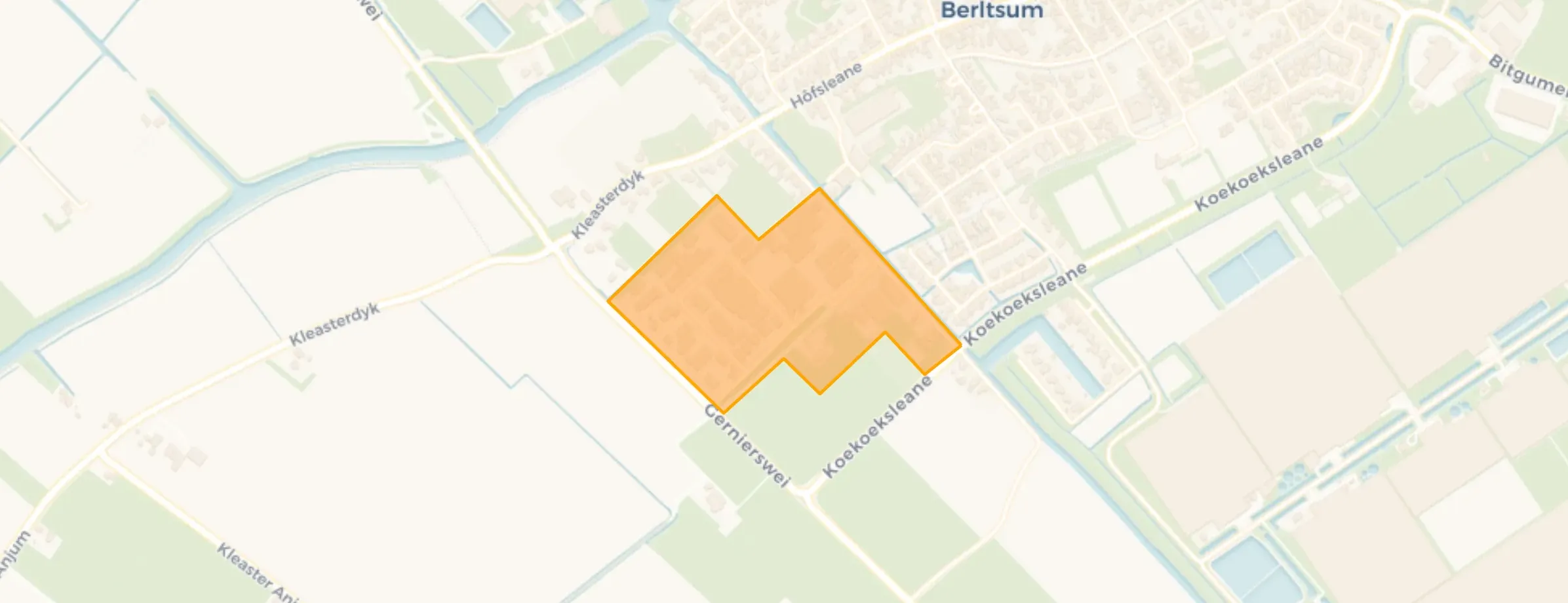 Kaart van Berltsum Bedrijventerrein West