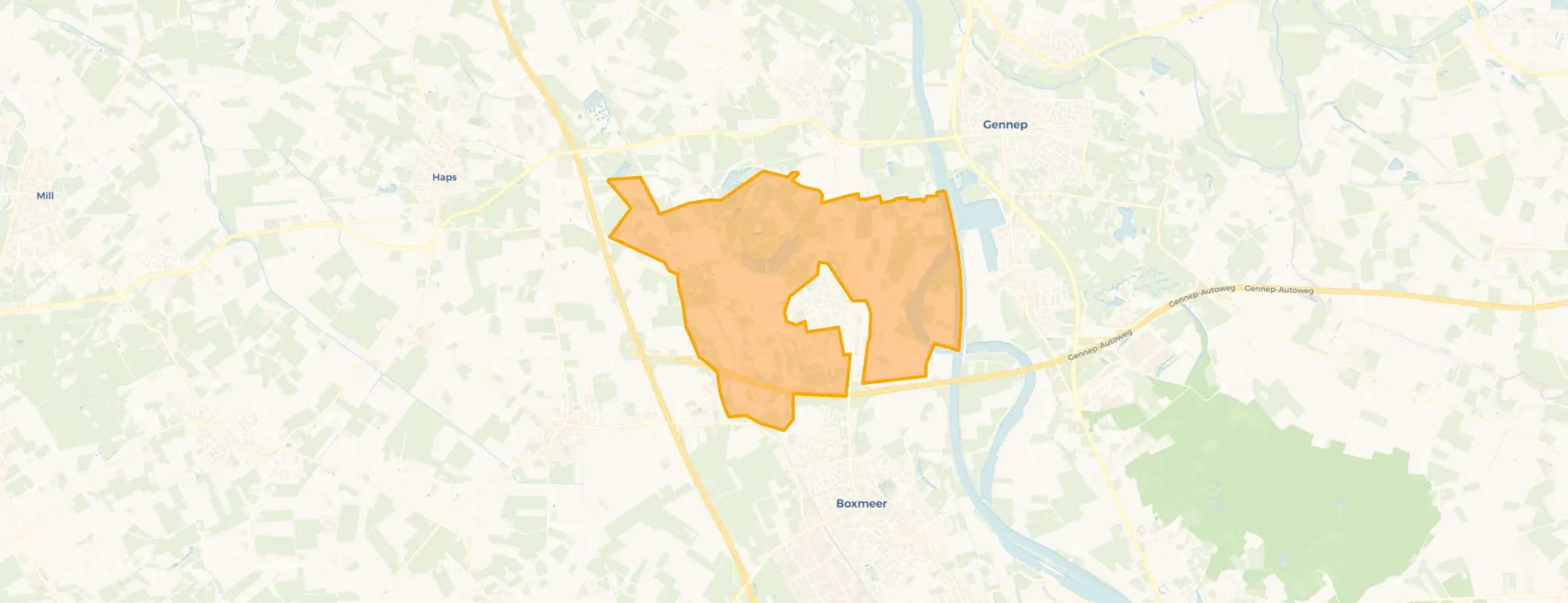 Kaart van Beugen buitengebied