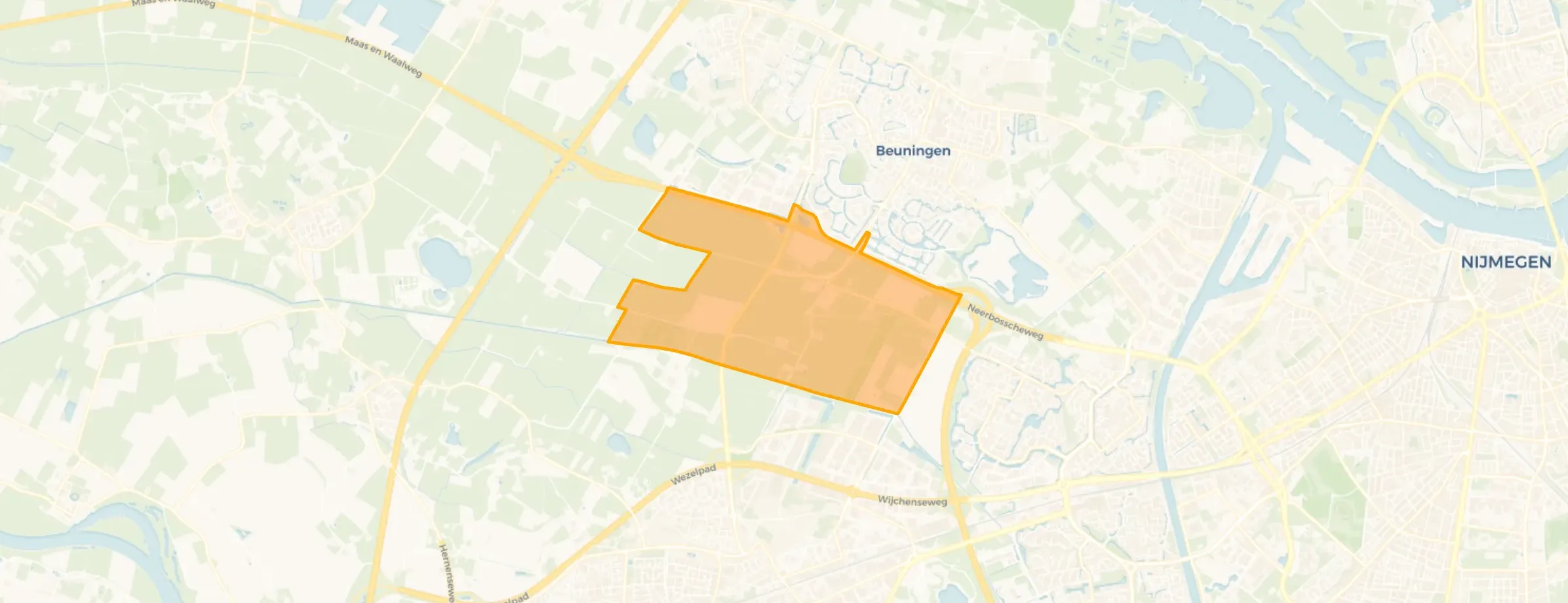Kaart van Beuningen-Buitengebied Zuid