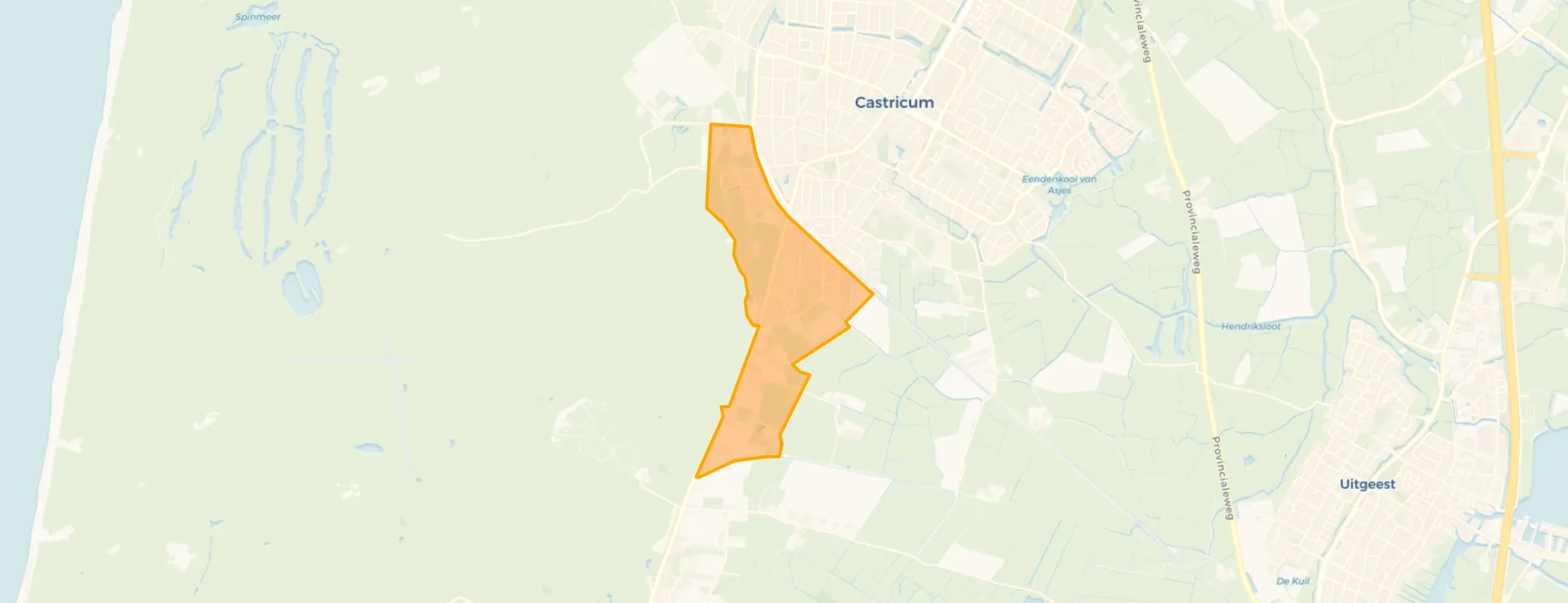 Kaart van Beverwijkerstraatweg