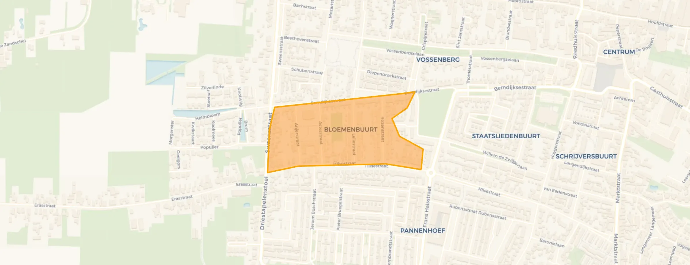 Kaart van Bloemenbuurt