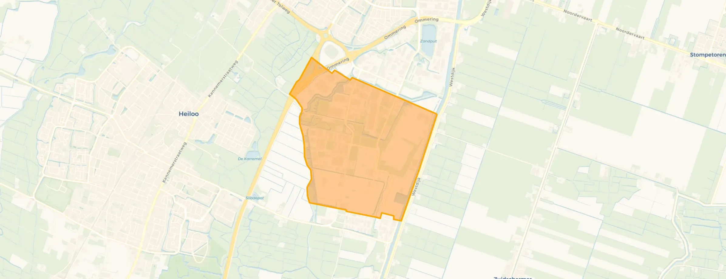 Kaart van Boekelermeer-Zuid