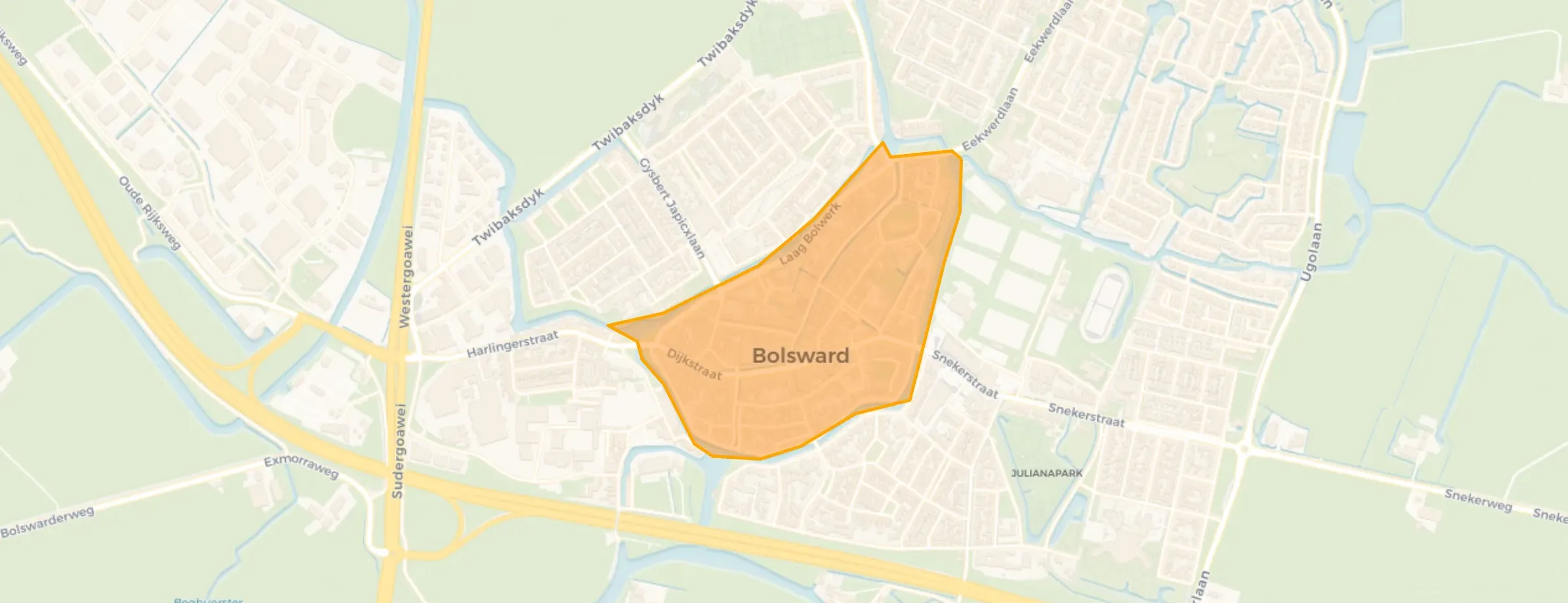 Buurt Bolsward binnen De Wallen, Bolsward