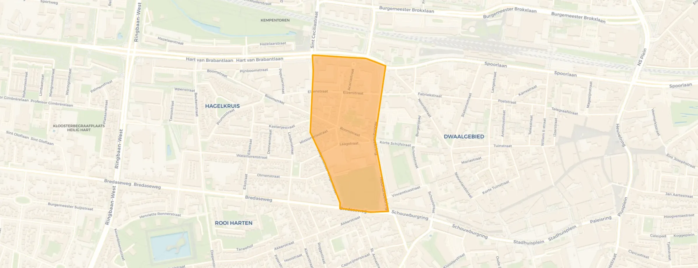 Kaart van Bomenbuurt Oost
