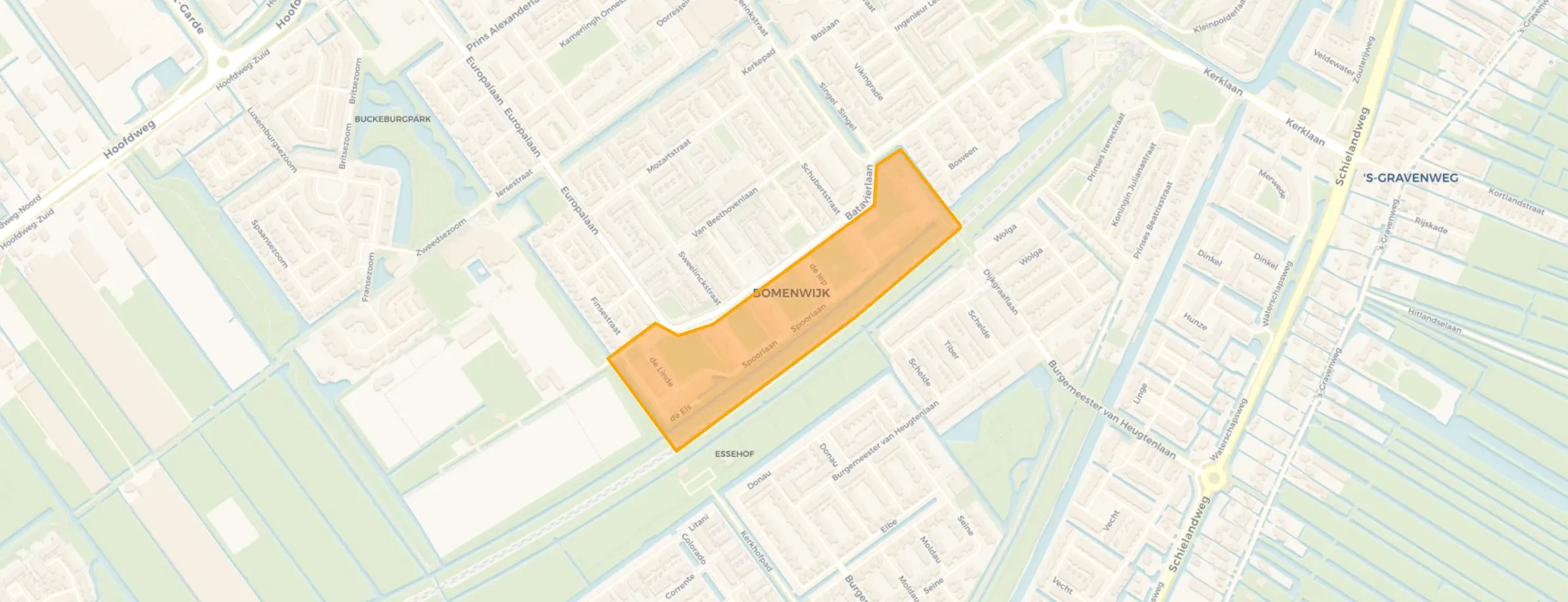 Kaart van Bomenbuurt