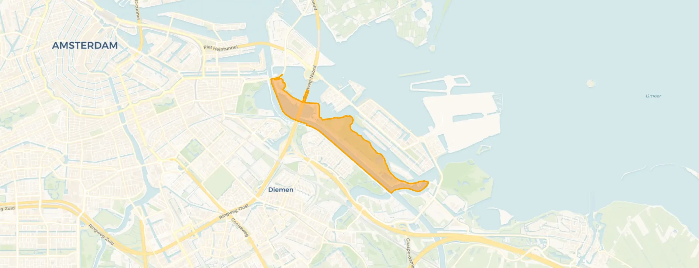 Kaart van Bovendiep/Diemerpark