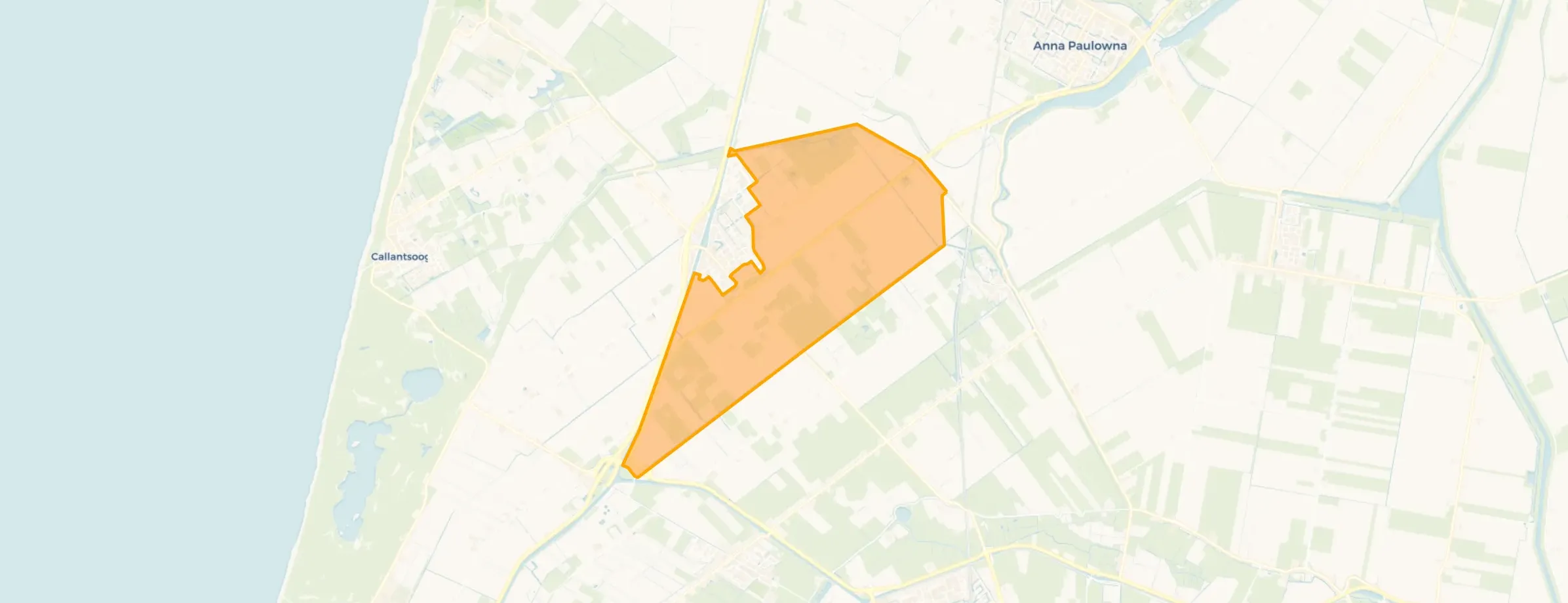 Kaart van Buitengebied ’t Zand-Oost