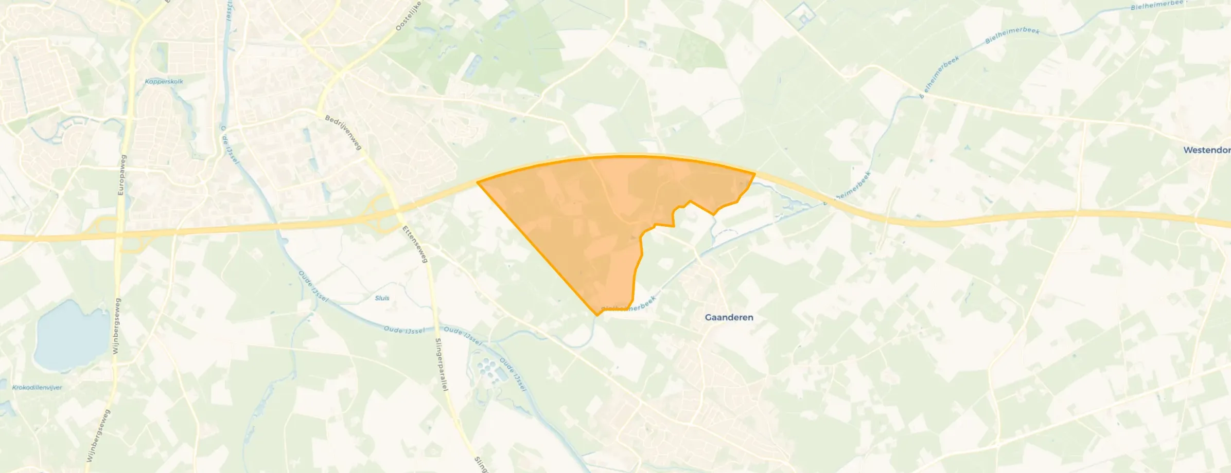 Kaart van Buitengebied - de Wrange