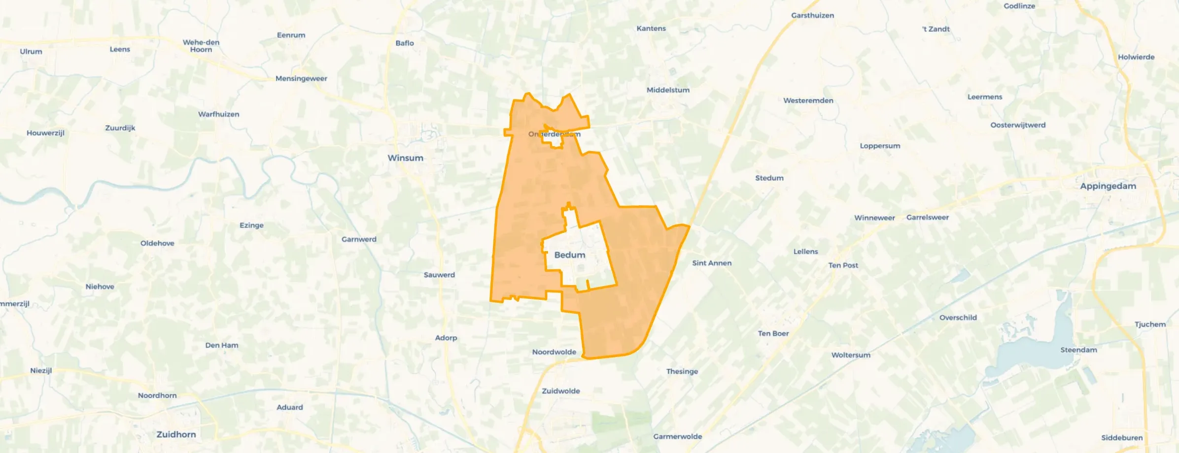 Kaart van Buitengebied Bedum