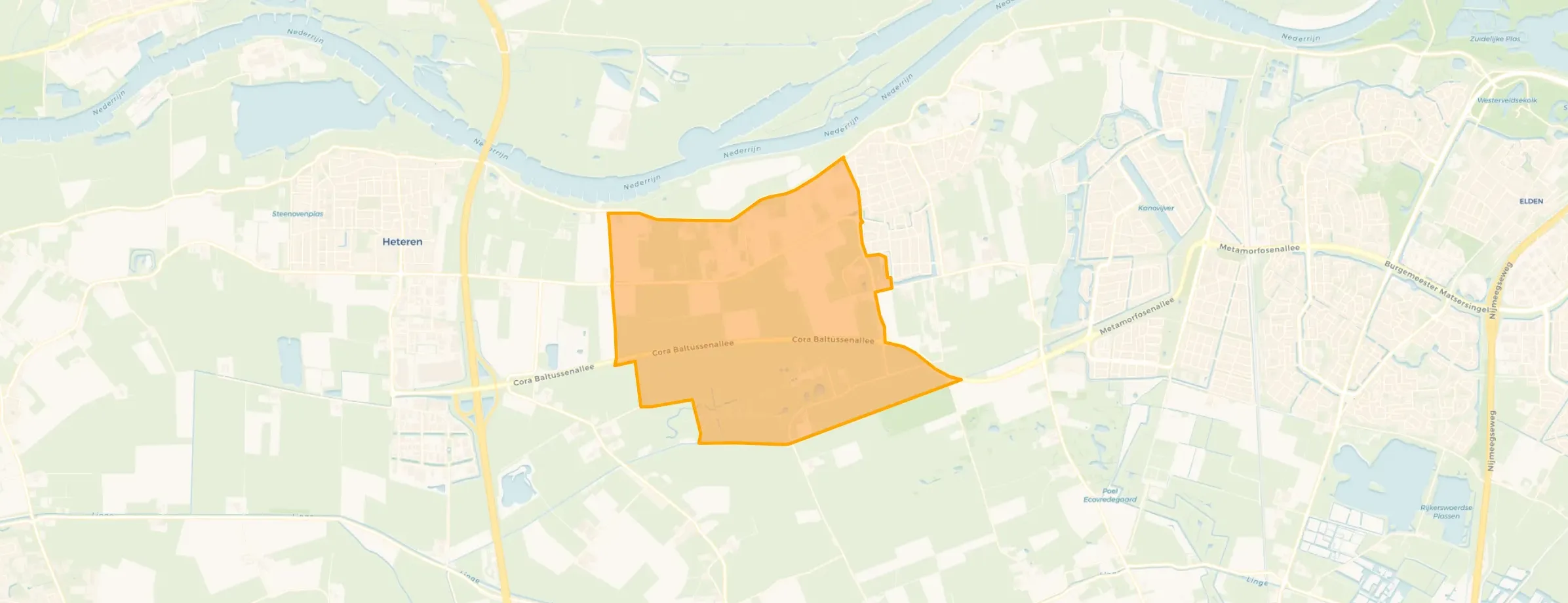 Kaart van Buitengebied Driel Noordhoek en Boltweg