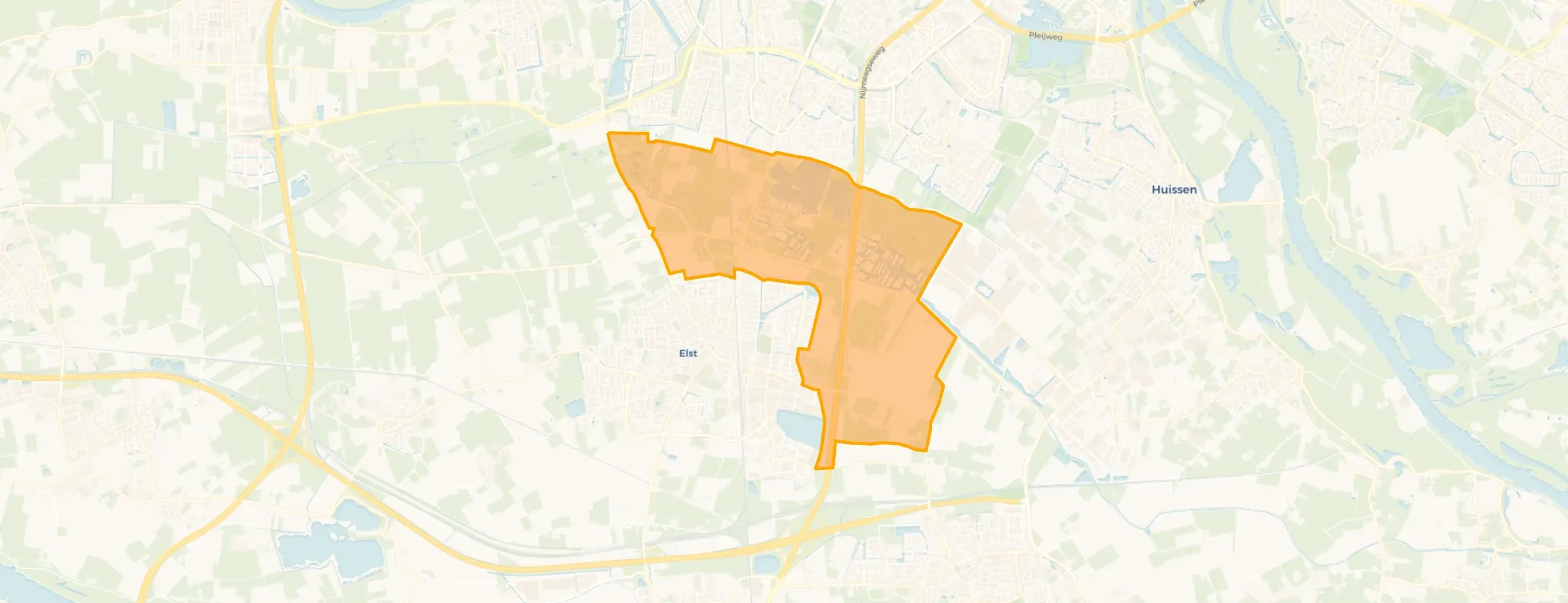 Kaart van Buitengebied Elst Oost