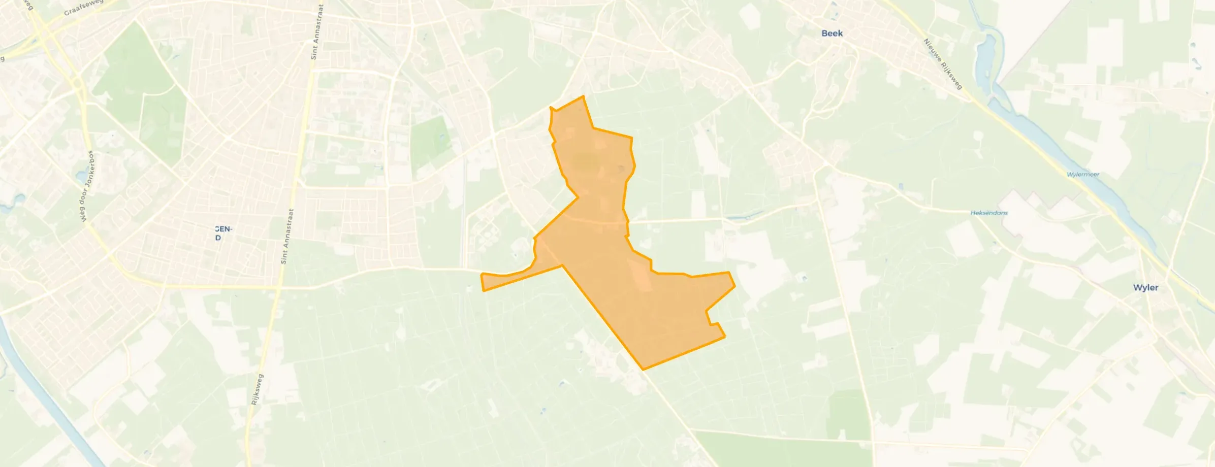 Kaart van Buitengebied Heilig Landstichting