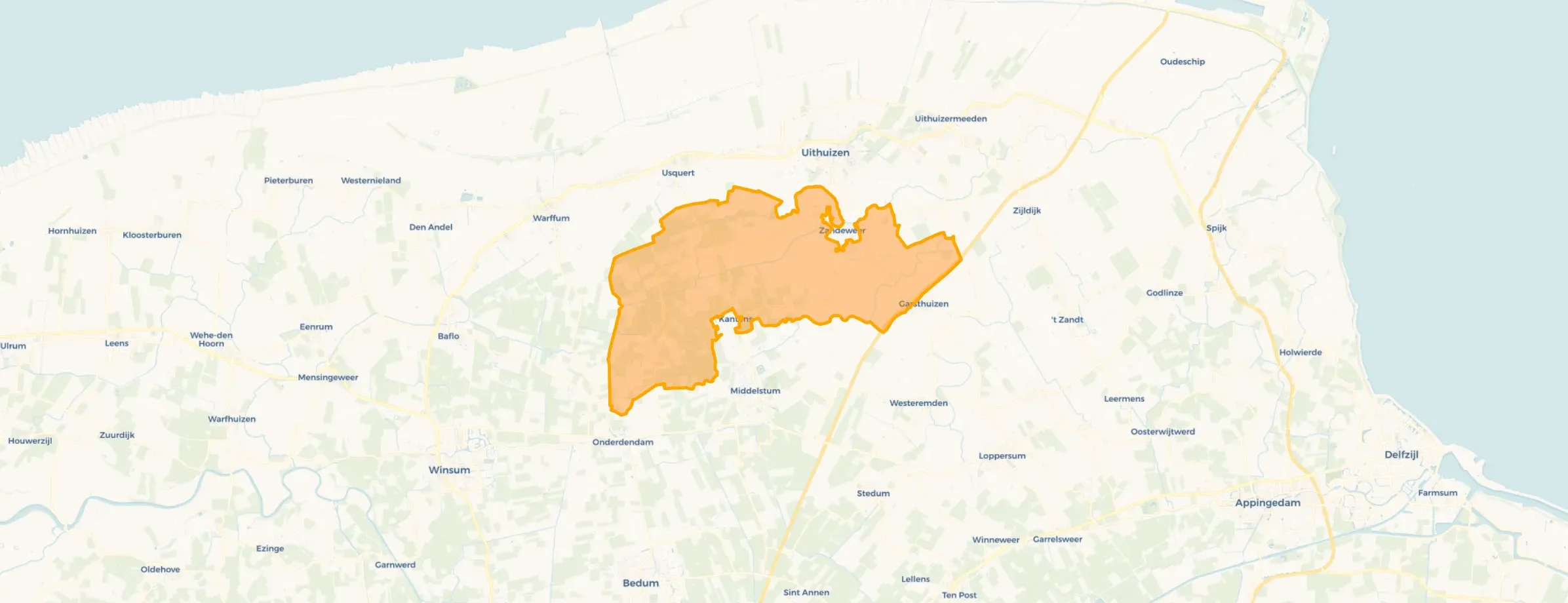 Kaart van Buitengebied Kantens