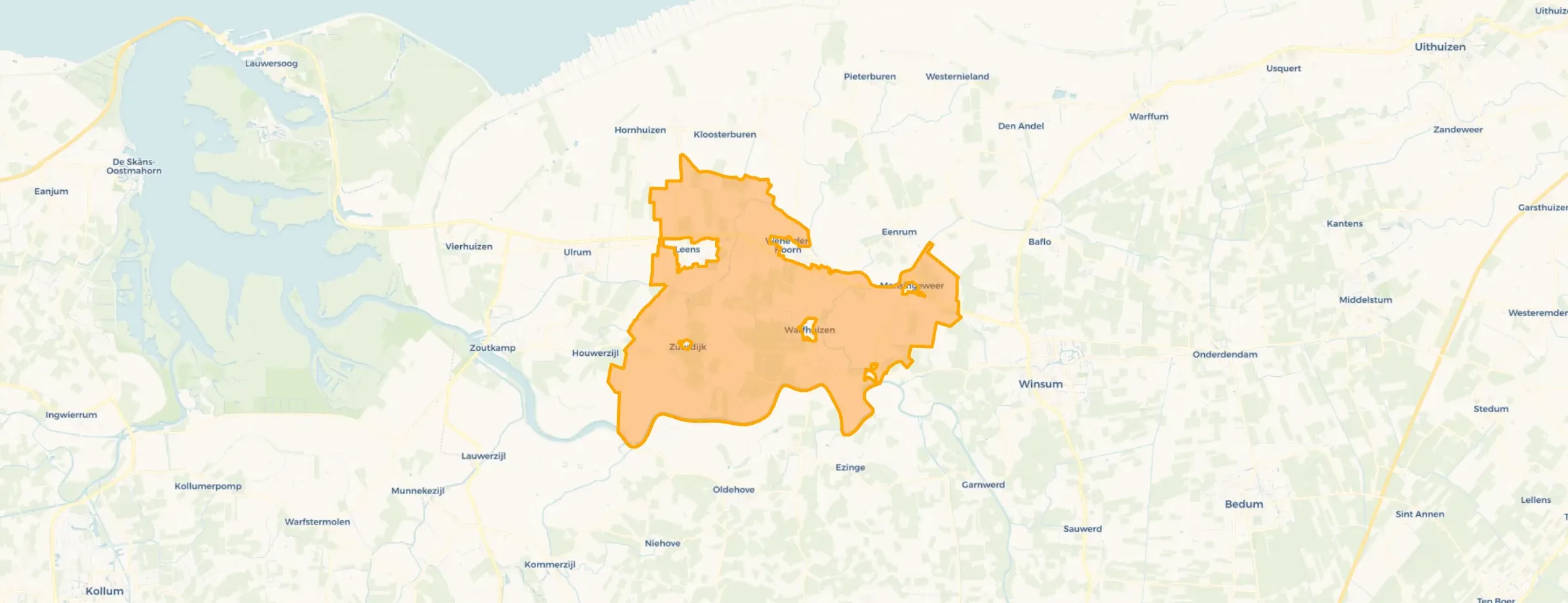 Kaart van Buitengebied Leens