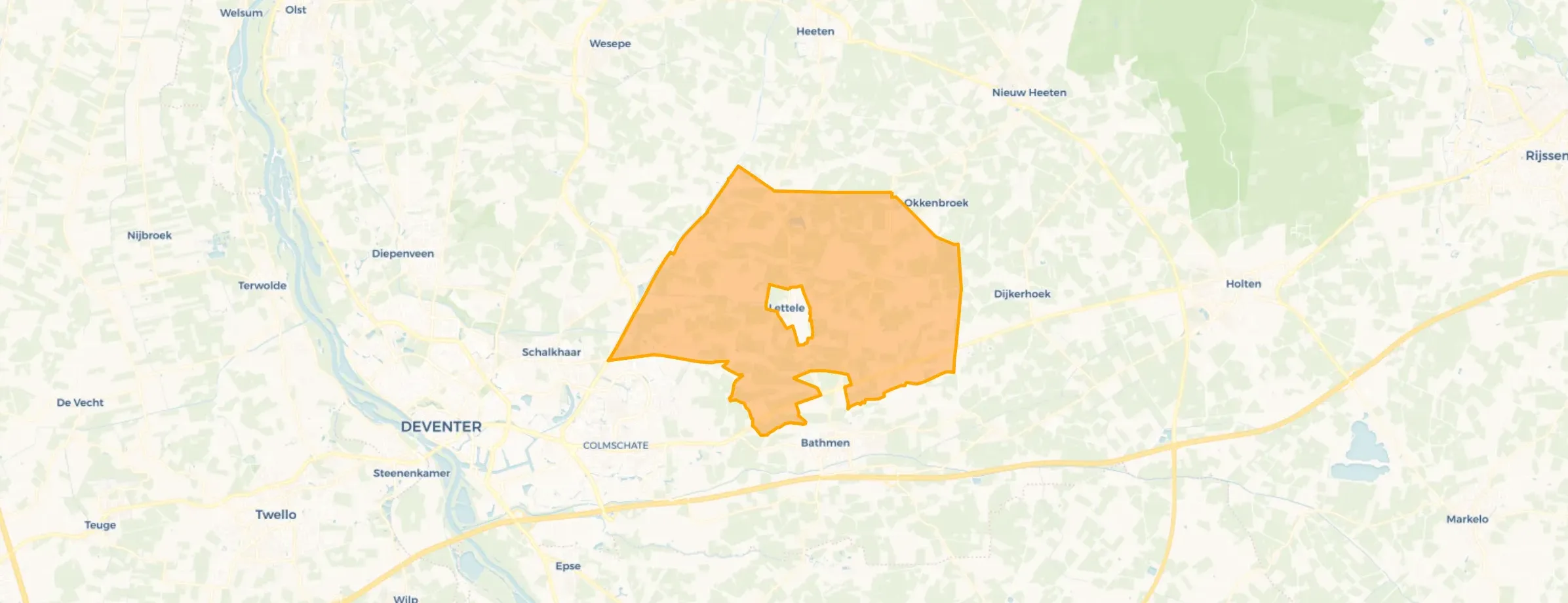 Kaart van Buitengebied Lettele en Okkenbroek